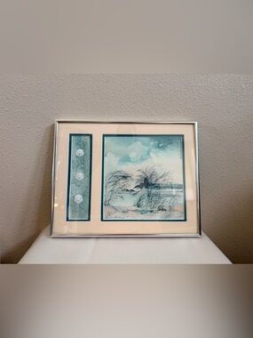 Original Watercolor Lighthouse Beyond Bonnie Wilkins Signed Framed Coastal Beach